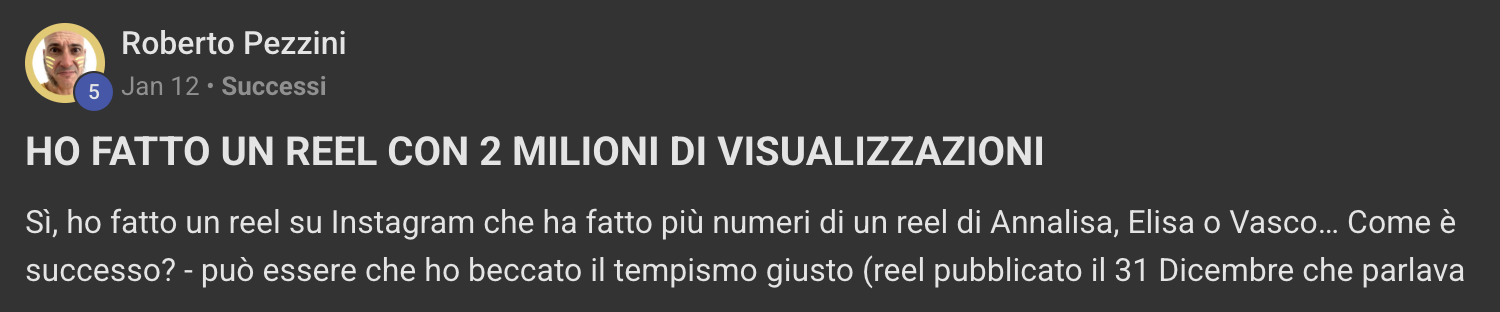 Risultati artisti